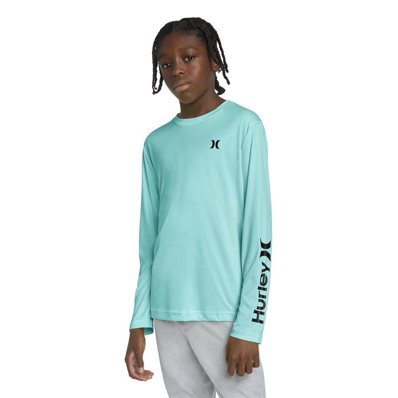 Hurley Boys' Long Sleeve Rash Guard Shirt, Tropical Twist, M - Image 5